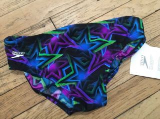 Speedo 32 M Mens Usa Vintage Bright Star Modernist Swim Briefs Trunk Short