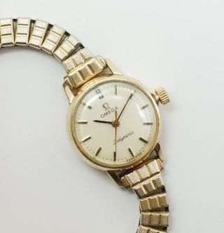 Vintage 1950s/60s Omega Ladymatic 14k Gold Gf Wristwatch