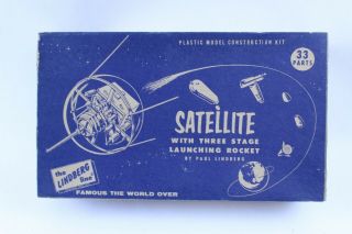 Vintage Lindberg Satellite W/ Three Stage Launching Rocket Model Kit
