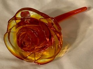 Vtg Viking Art Glass Persimmon Amberina Gypsy Rose With Tag Extremely Rare 1971