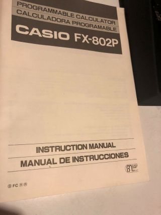 Casio Fx 802P RARE POCKET COMPUTER Calculator PROGRAMMABLE Vintage 4