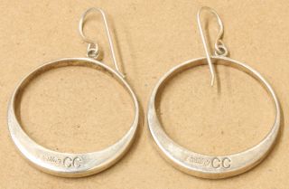 Southwest Sterling Silver Opal Inlay Hook Dangle Hoop Earrings 107D - 48 3