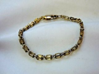 Vintage C.  C Yellow Gold 375 9ct Square Link Chain Bracelet 7 ½ " 7.  4grams P466 J1