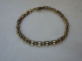 Vintage C.  C Yellow Gold 375 9ct Square Link Chain Bracelet 7 ½ 