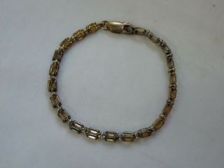 Vintage C.  C Yellow Gold 375 9ct Square Link Chain Bracelet 7 ½ 