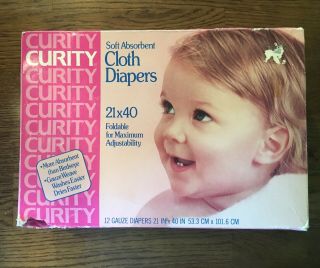 Vintage Curity Cloth Diapers 12 Gauze Weave Flat Diapers