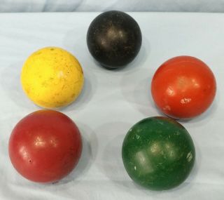 Vintage Skee Balls Set Of 5 Multi Color