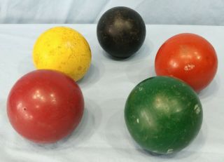 Vintage Skee Balls Set of 5 Multi Color 3