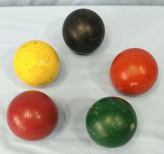 Vintage Skee Balls Set of 5 Multi Color 5