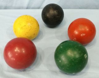 Vintage Skee Balls Set of 5 Multi Color 6