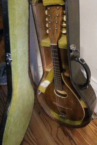 Vintage Mandolin Wooden Instrument W/ Case Acoustic Guitar Banjo Music Band 2