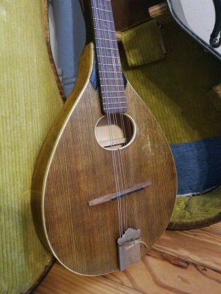 Vintage Mandolin Wooden Instrument W/ Case Acoustic Guitar Banjo Music Band 3