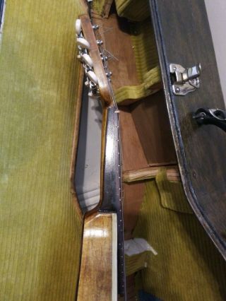 Vintage Mandolin Wooden Instrument W/ Case Acoustic Guitar Banjo Music Band 5
