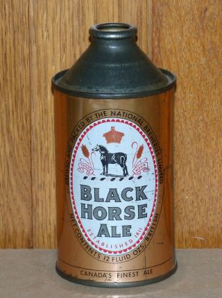 Rare 1940’s Canadian Black Horse Ale Cone Top Beer Can