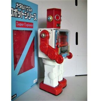 RARE EXPLORER COCKPIT ROBOT METAL HOUSE JAPAN MIB 3