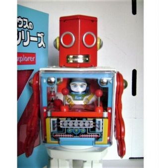 RARE EXPLORER COCKPIT ROBOT METAL HOUSE JAPAN MIB 5