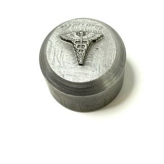 Vintage Antique Caduceus Negative Steel Die Stamp Mold Army Medical Symbol