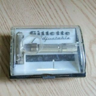 Vintage Gillette 1959 E3 " Fatboy " Adjustable Razor In Case