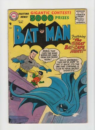 Batman 101 Vintage Dc Comic Bat - Cape Hunt Early Golden Age 10c