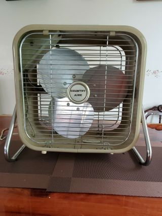 Vintage Country Aire Portable Fan Model 12b 12 Inch 2 Speed W/box Great