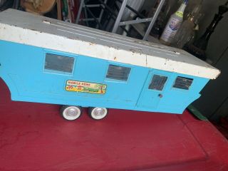 RARE VINTAGE 1965 NYLINT FORD Pressed Steel Truck 6600 MOBILE HOME TRAILER TOY 7