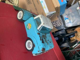 RARE VINTAGE 1965 NYLINT FORD Pressed Steel Truck 6600 MOBILE HOME TRAILER TOY 8