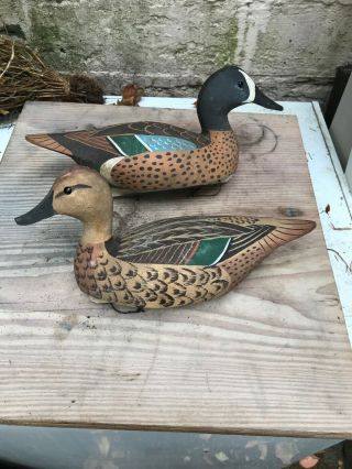 Blue Winged Teal Decoys Pair,  Crisfield,  Md,  George Bell,  Zack Ward