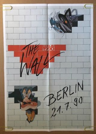 Vintage Poster Pink Floyd Berlin The Wall 1990 Pin - Up 1990s Music Memorabilia