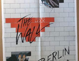 Vintage Poster Pink Floyd Berlin The Wall 1990 Pin - up 1990s Music Memorabilia 3