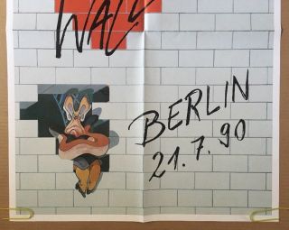 Vintage Poster Pink Floyd Berlin The Wall 1990 Pin - up 1990s Music Memorabilia 4