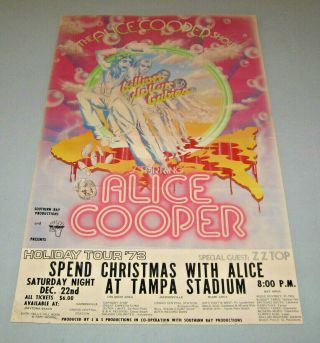 Alice Cooper Billion Dollar Babies Holiday Tour 1973 Concert Poster - Very Rare