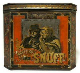 Rare Early 20th C Vint Maccoboy Snuff Tobacco 8 - Sided Litho 