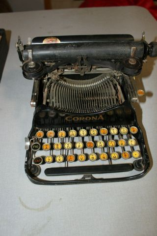 Vintage Folding Corona Portable Typewriter in Case with Paperwork 4