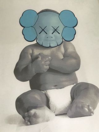 2006 Fake KAWS “Infant Print” 20 X 20.  Poster.  Rare “Signed,  Dated” 2