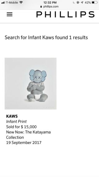 2006 Fake KAWS “Infant Print” 20 X 20.  Poster.  Rare “Signed,  Dated” 7