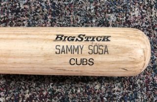 Rare 1998 Rawlings Sammy Sosa Game Bat Chicago Cubs Mvp Season 66 Hrs