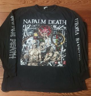Napalm Death Shirt 1992 Band Xl Tour Og,  Rare Vintage Death Black Metal Slayer