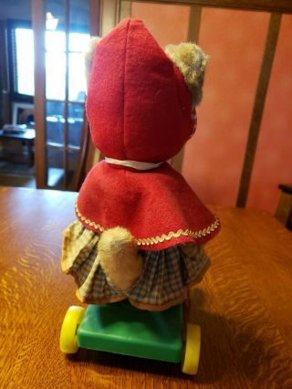 Rare Vtg Rushton Little Red Riding Hood Wolf Plush Pull Toy Stuffed Animal 8