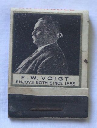 1893 Vintage Voigt Brewing Company Rheingold Beer Detroit Advertising Matchbook