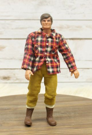 Vintage 1971 Mattel Action Figure Big Jim With Arm Action Lumberjack Outfit