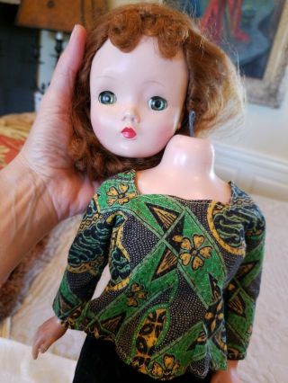 Vintage 1950s Or 60s Madame Alexander Cissy? Doll Red Hair Green Eyes 19 " Old