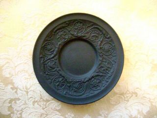 Vintage Wedgwood Black Basalt Jasperware Patrician Pattern Saucer
