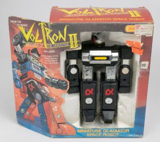 Boxed 1984 Vintage Popy Chogokin Matchbox Miniature Voltron Ii Robot Black