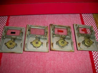 Four Vintage Brass Post Office Box Doors w/ Frame & Instructions 2