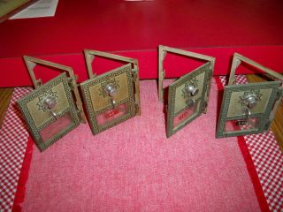 Four Vintage Brass Post Office Box Doors w/ Frame & Instructions 3