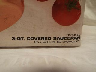 Vintage Revere Ware 3 qt Covered Copper Clad Bottom Saucepan 1992 Nib 3514030 2