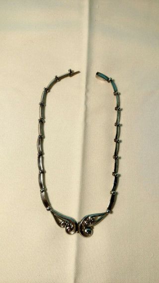 VERY VINTAGE - MARGOT DE TAXCO 5344 - LOVELY STERLING SILVER NECKLACE/CHOKER - MEXICO 2