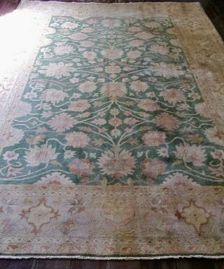 X Large Handknotted Wool Rug 10x8ft Oriental Agra Floral Handmade Carpet Keshan