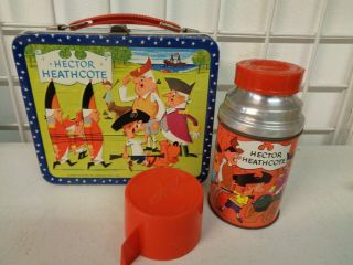 Vintage 1964 Aladdin Hector Heathcote Metal Lunchbox Complete W/ Thermos