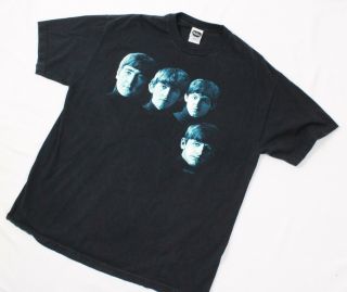 VTG With The Beatles T - Shirt Extra Large VINTAGE Black Tee English Band Dated 99 2